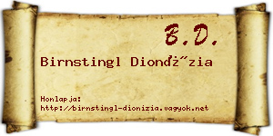 Birnstingl Dionízia névjegykártya